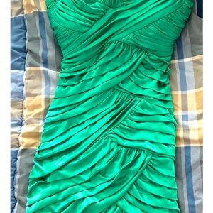 Elegant Green Ruched Dress